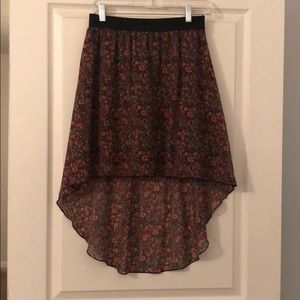 High-Low Floral Skirt